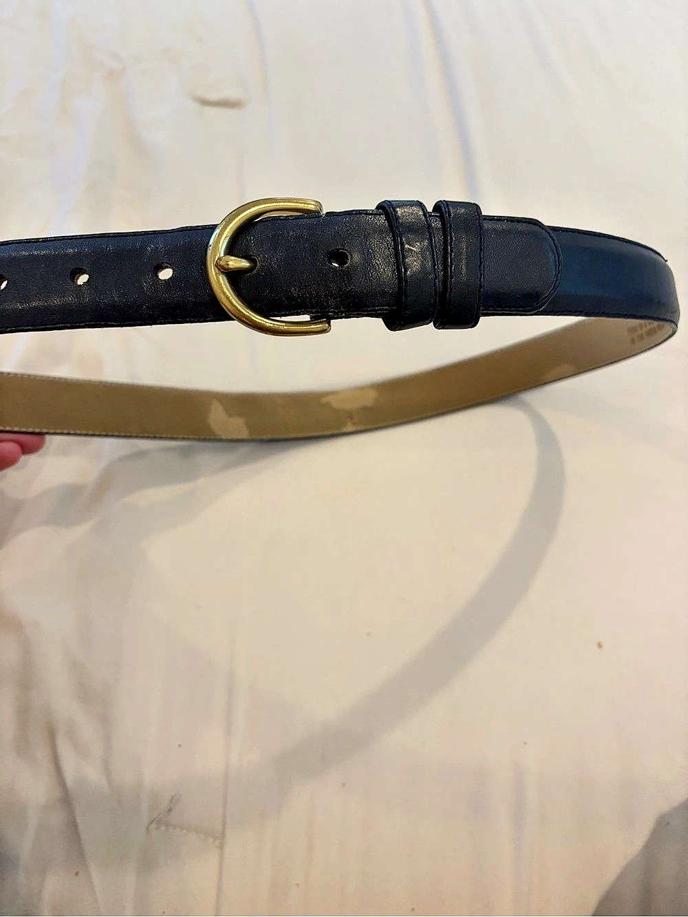Coach Vintage Classic Leather Belt in blue, Size Medium